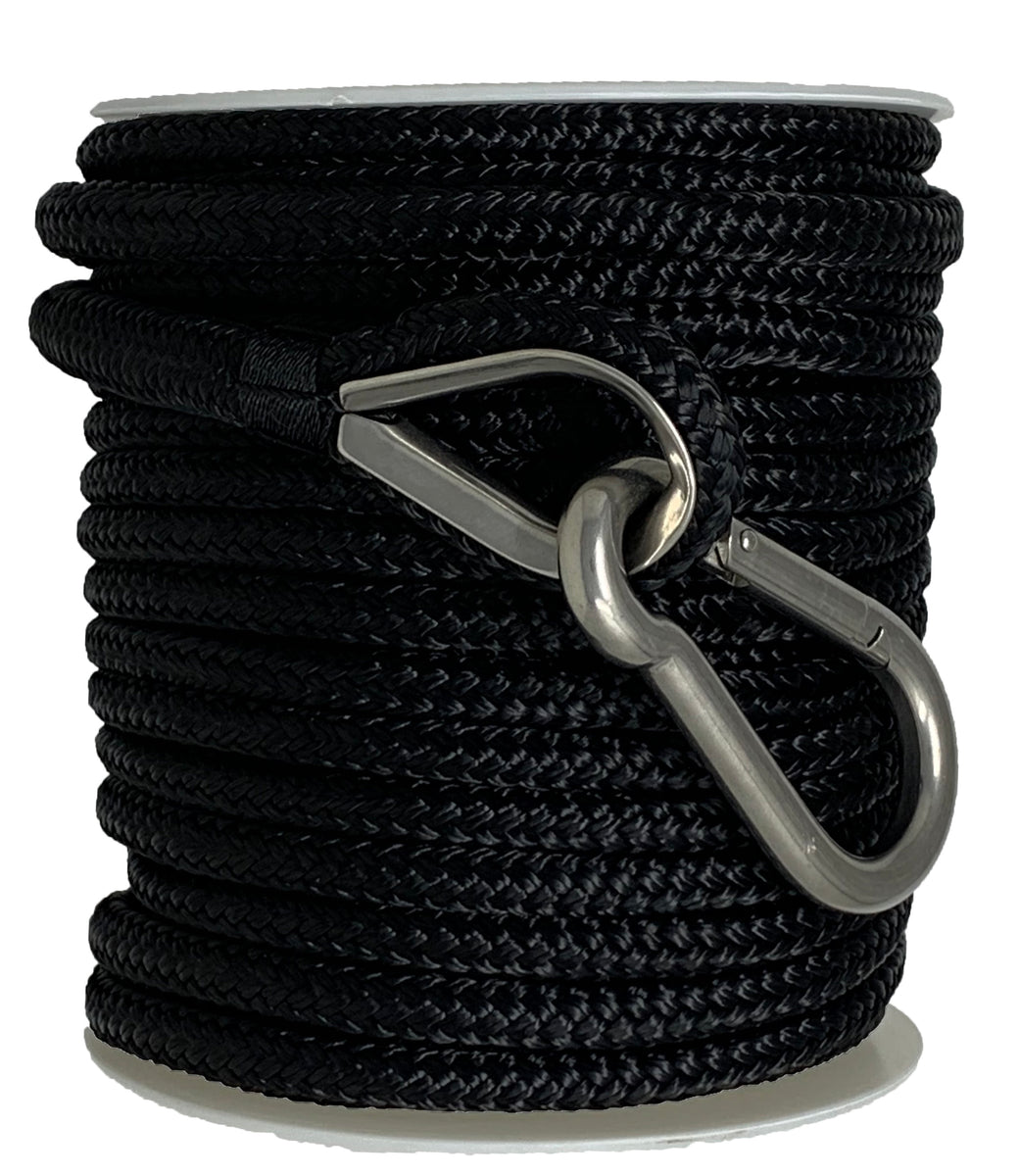 Premium Anchor Rope 100 ft x 3/8 inch, 3 Strand Nylon Anchor Line