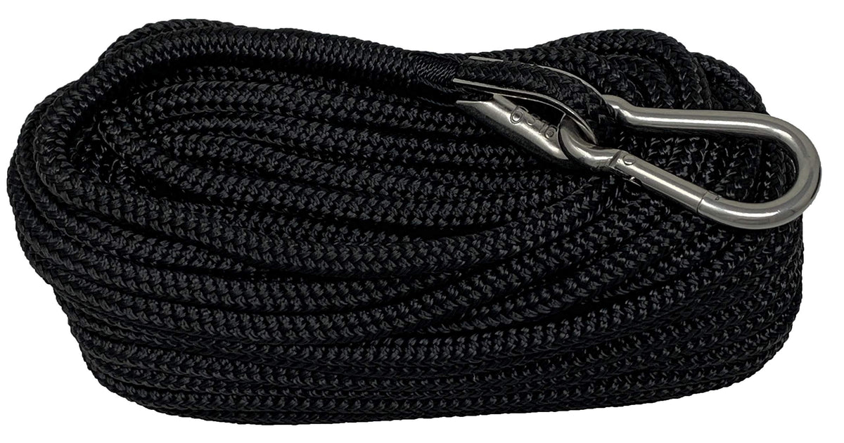 Premium Double Braided Nylon 50' Anchor Line with 316SS Thimble
