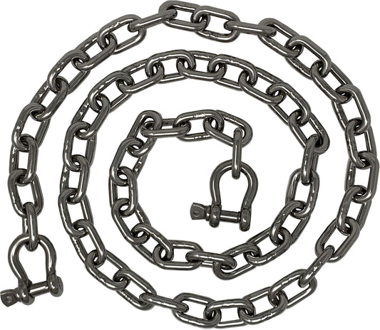 Rainier Supply Co. Anchor Chain - 5/16" x 6' Stainless Steel Boat Chain - Premium Marine Grade 316SS with Oversized Shackles