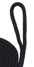 Load image into Gallery viewer, 2 Pack of Premium Double Braided Nylon Fender Lines -  6&#39; x 3/8&quot; with 5&quot; Fender Loop - Black