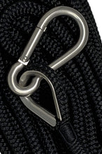 Load image into Gallery viewer, Premium Double Braided Nylon  50&#39; Anchor Line with 316SS Thimble and Snap Hook - Available in 3/8 and 1/4&quot; Diameter - Black