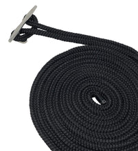 Load image into Gallery viewer, 30&#39; x 3/4&quot; Premium Double Braided Nylon Dock Line with Professionally Spliced 18&quot; Eyelet -Black