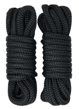 Load image into Gallery viewer, 2 Pack of 15&#39; or 25&#39; Premium Double Braided Nylon Dock Lines with 12&quot; Eyelet - Black