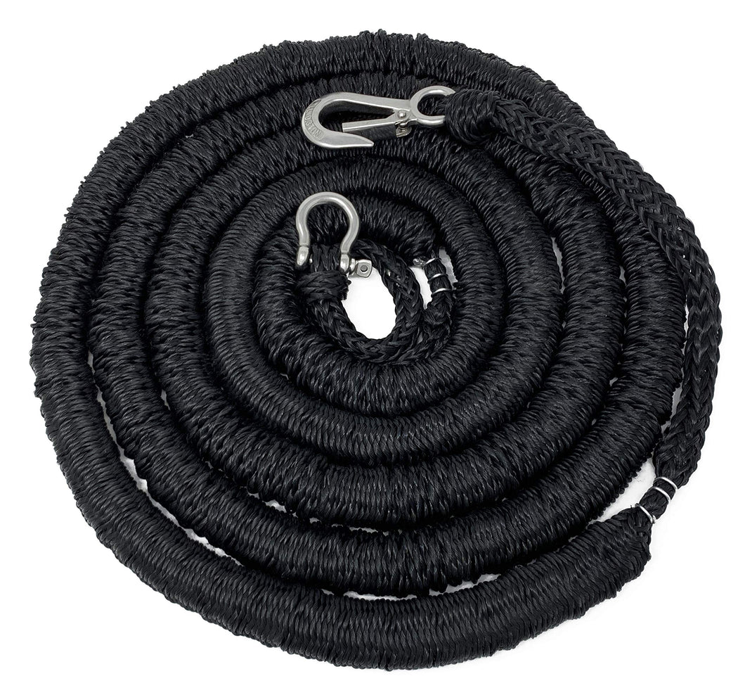Rainier Supply Co Bungee Anchor Line with 316SS Thimble and Marine Grade Snap Hook Extends from 14' - 50', Black